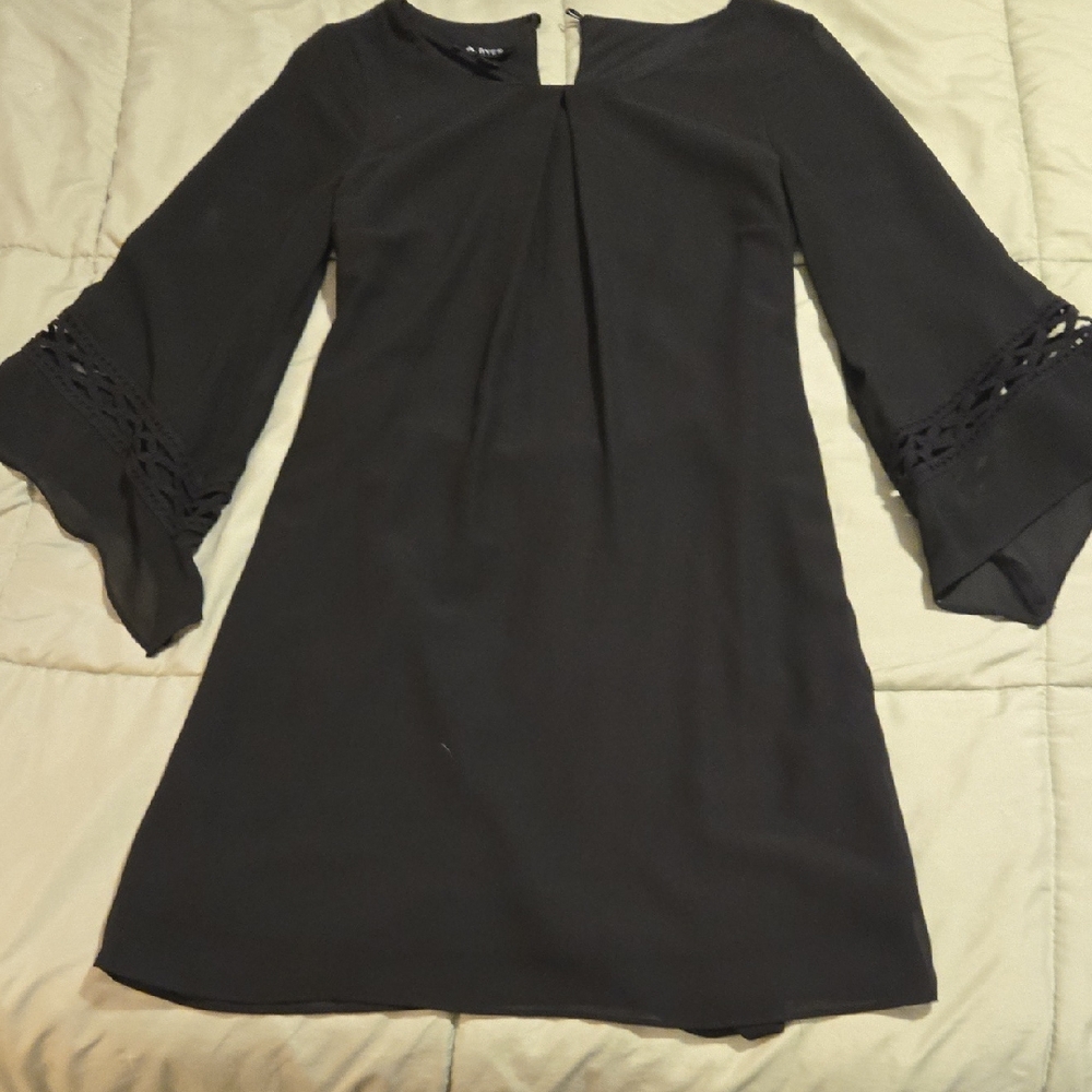 A. Byer Black Long Sleeve Dress with Lace Detail